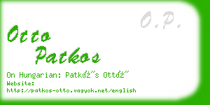 otto patkos business card